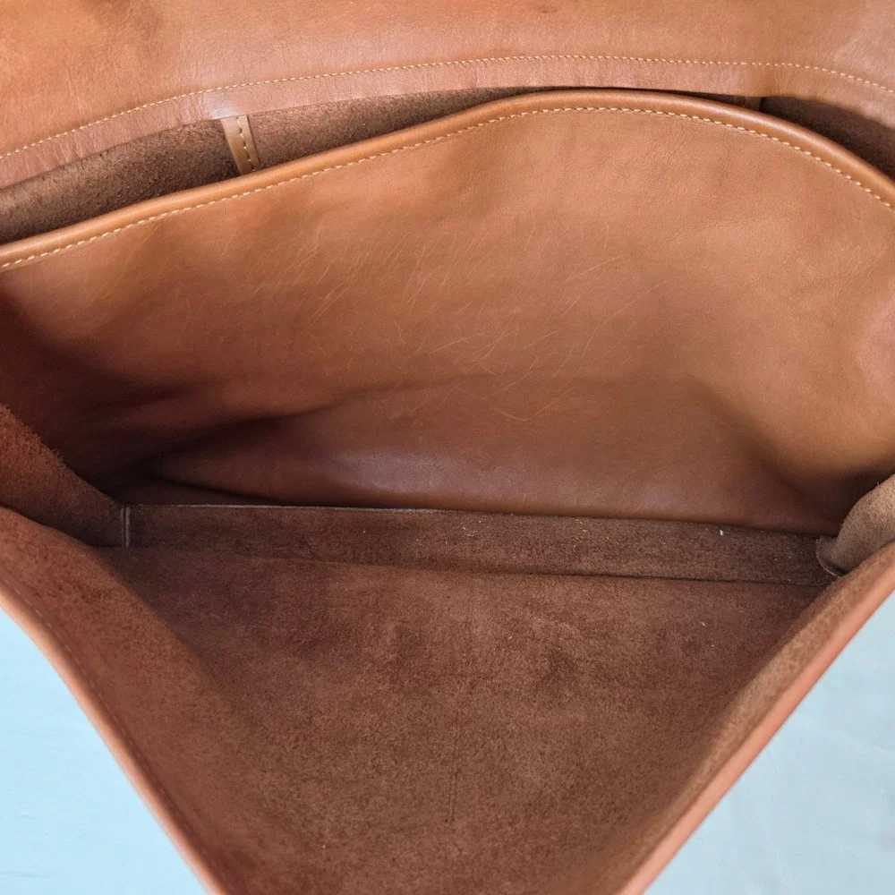 Vintage COACH 5275 Leather Briefcase Messenger Bag British Tan Made in USA 80s